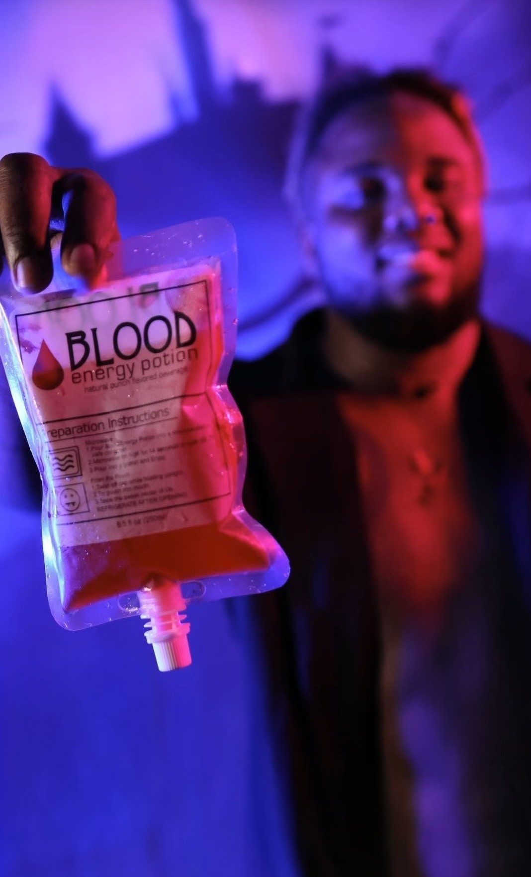 A blood bag drink at School of Fright